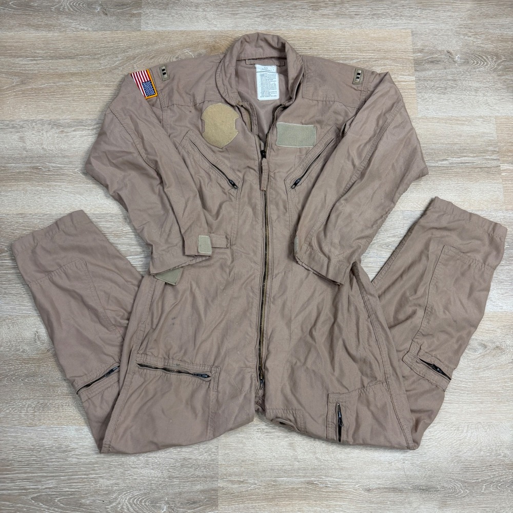 Carter Industries CWU-27/P Flyers Coveralls Tan Military Flight Suit 42S USGI